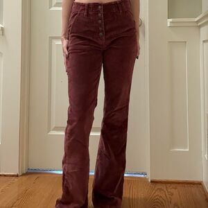 American Eagle Women's Burgundy Flare Pants